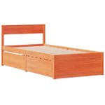 Casa si Gradina - Mobilier - Paturi si accesorii - Paturi - Cadru de pat cu tablie, maro ceruit, 100x200 cm, lemn masiv pin - Infinity.ro