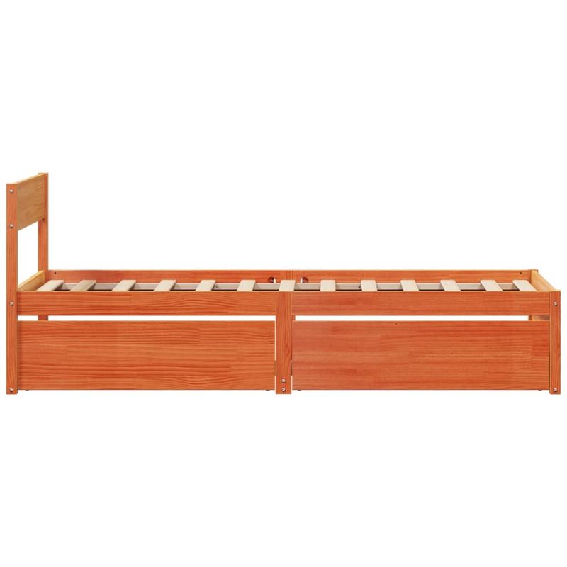 Casa si Gradina - Mobilier - Paturi si accesorii - Paturi - Cadru de pat cu tablie, maro ceruit, 100x200 cm, lemn masiv pin - Infinity.ro