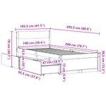 Casa si Gradina - Mobilier - Paturi si accesorii - Paturi - Cadru de pat cu tablie, maro ceruit, 100x200 cm, lemn masiv pin - Infinity.ro