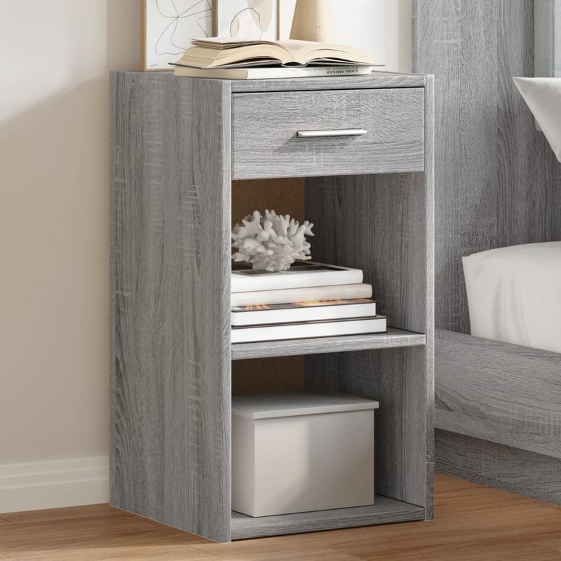 Casa si Gradina - Mobilier - Comode si corpuri - Noptiere - Noptiera, gri sonoma, 35x34x65 cm, lemn prelucrat - Infinity.ro