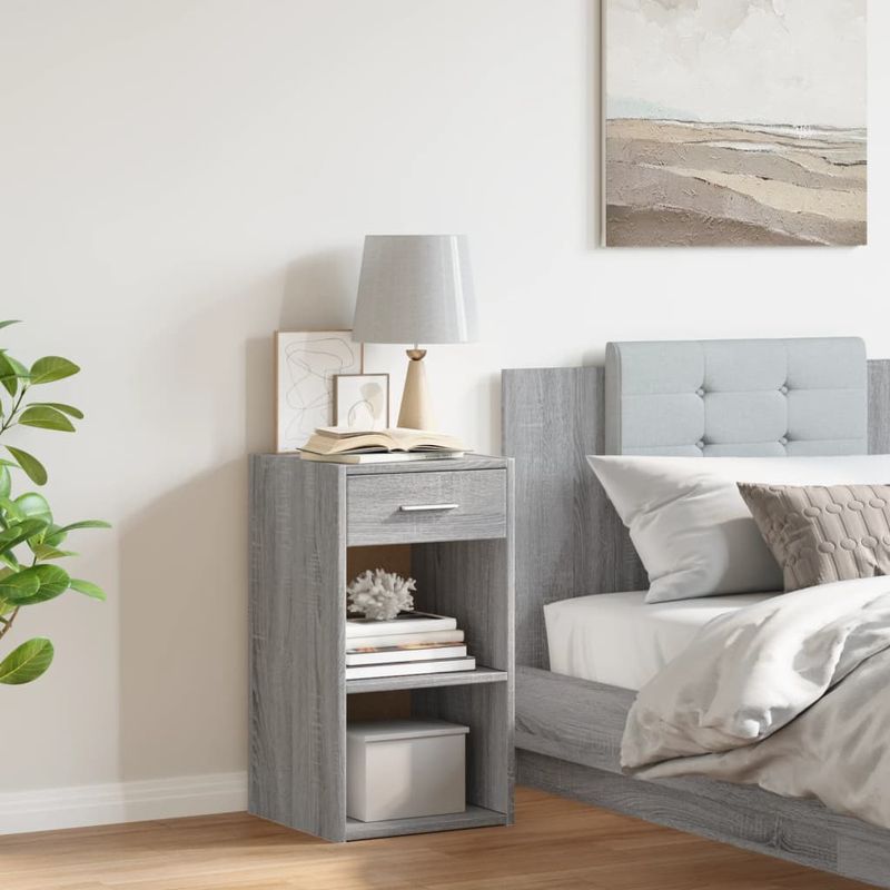 Casa si Gradina - Mobilier - Comode si corpuri - Noptiere - Noptiera, gri sonoma, 35x34x65 cm, lemn prelucrat - Infinity.ro