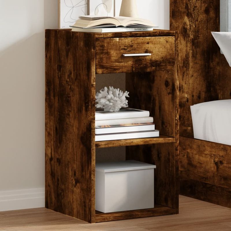 Casa si Gradina - Mobilier - Comode si corpuri - Noptiere - Noptiera, stejar fumuriu, 35x34x65 cm, lemn prelucrat - Infinity.ro