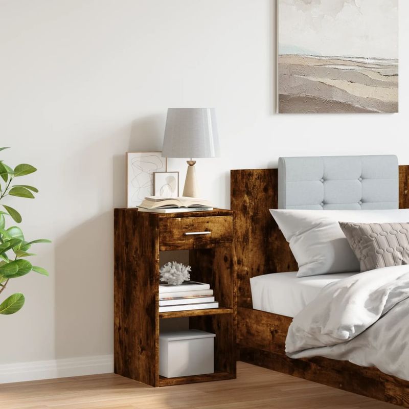 Casa si Gradina - Mobilier - Comode si corpuri - Noptiere - Noptiera, stejar fumuriu, 35x34x65 cm, lemn prelucrat - Infinity.ro