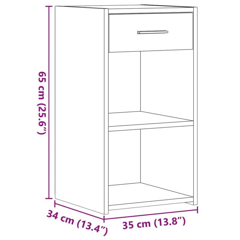 Casa si Gradina - Mobilier - Comode si corpuri - Noptiere - Noptiera, stejar fumuriu, 35x34x65 cm, lemn prelucrat - Infinity.ro
