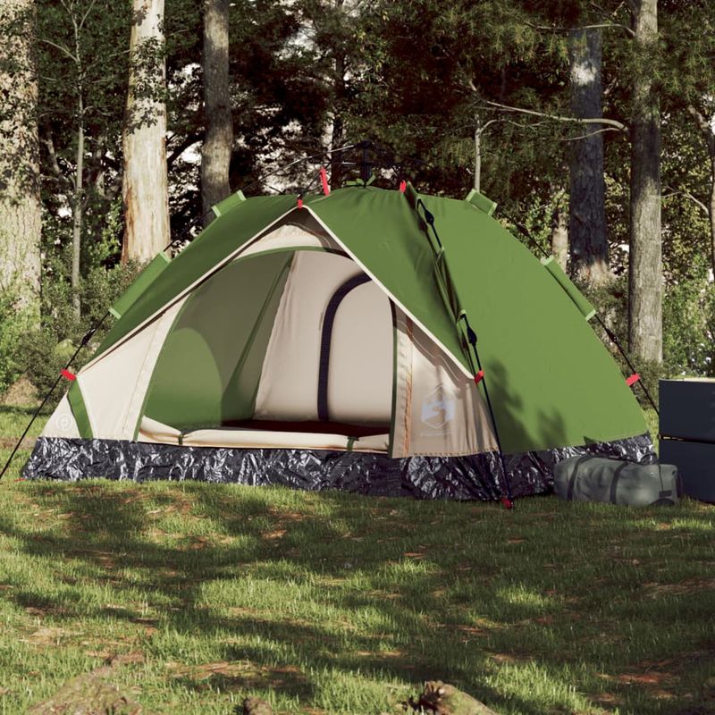 Sport si Outdoor - Camping - Corturi camping - Cort de camping cupola 3 persoane, setare rapida, verde - Infinity.ro