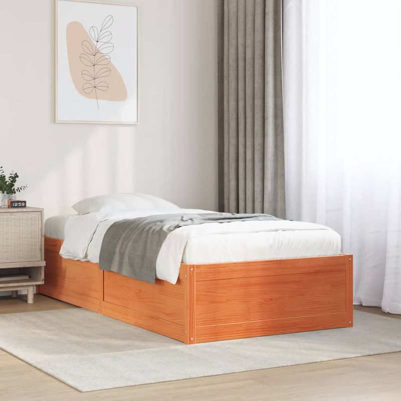 Casa si Gradina - Mobilier - Paturi si accesorii - Paturi - Pat de zi, maro ceruit, 75x190 cm, lemn masiv de pin - Infinity.ro