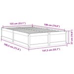 Casa si Gradina - Mobilier - Paturi si accesorii - Paturi - Cadru de pat, maro ceruit, 135x190 cm, lemn masiv de pin - Infinity.ro