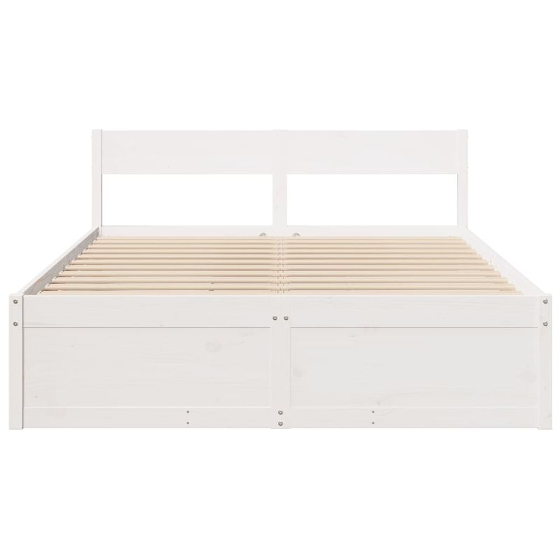 Casa si Gradina - Mobilier - Paturi si accesorii - Paturi - Cadru de pat cu sertare, alb, 150x200 cm, lemn masiv pin - Infinity.ro