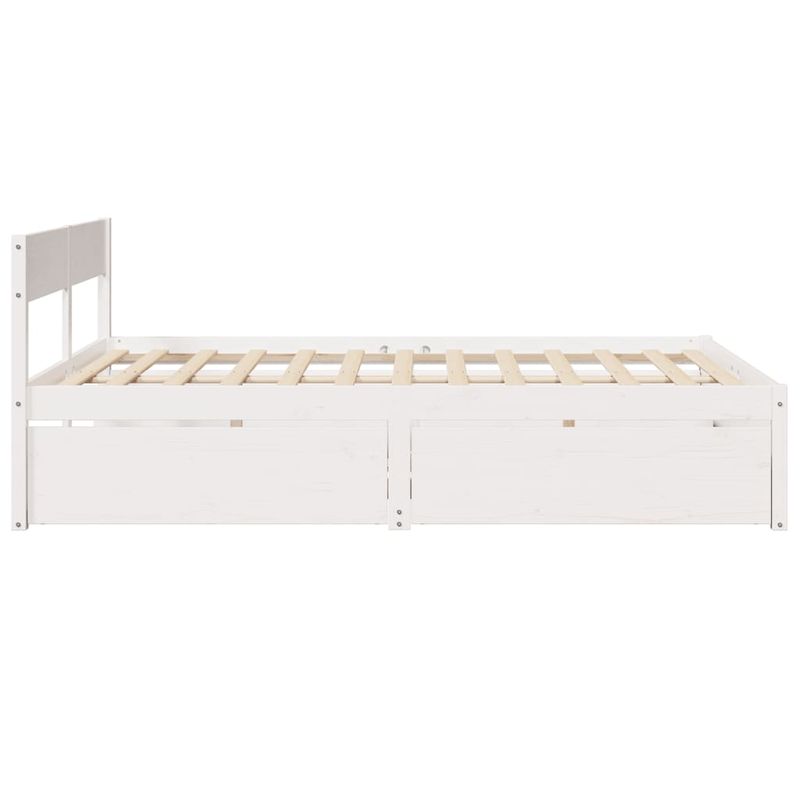 Casa si Gradina - Mobilier - Paturi si accesorii - Paturi - Cadru de pat cu sertare, alb, 150x200 cm, lemn masiv pin - Infinity.ro
