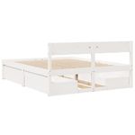 Casa si Gradina - Mobilier - Paturi si accesorii - Paturi - Cadru de pat cu sertare, alb, 150x200 cm, lemn masiv pin - Infinity.ro