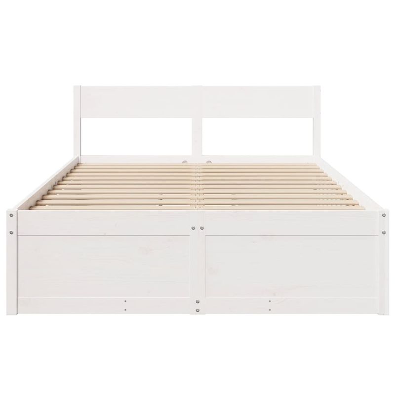 Casa si Gradina - Mobilier - Paturi si accesorii - Paturi - Cadru de pat cu sertare, , alb, 120x200 cm, lemn masiv de pin - Infinity.ro