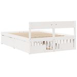 Casa si Gradina - Mobilier - Paturi si accesorii - Paturi - Cadru de pat cu sertare, , alb, 120x200 cm, lemn masiv de pin - Infinity.ro