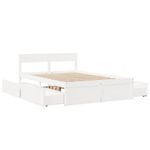 Casa si Gradina - Mobilier - Paturi si accesorii - Paturi - Cadru de pat cu sertare, , alb, 120x200 cm, lemn masiv de pin - Infinity.ro