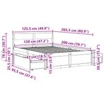 Casa si Gradina - Mobilier - Paturi si accesorii - Paturi - Cadru de pat cu sertare, , alb, 120x200 cm, lemn masiv de pin - Infinity.ro