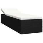 Casa si Gradina - Gradina si terasa - Mobilier exterior - Scaune si sezlonguri gradina - Sezlong cu perna si masuta de ceai, negru, poliratan - Infinity.ro