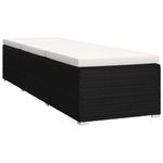 Casa si Gradina - Gradina si terasa - Mobilier exterior - Scaune si sezlonguri gradina - Sezlong cu perna si masuta de ceai, negru, poliratan - Infinity.ro