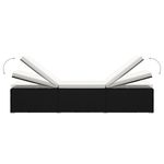 Casa si Gradina - Gradina si terasa - Mobilier exterior - Scaune si sezlonguri gradina - Sezlong cu perna si masuta de ceai, negru, poliratan - Infinity.ro