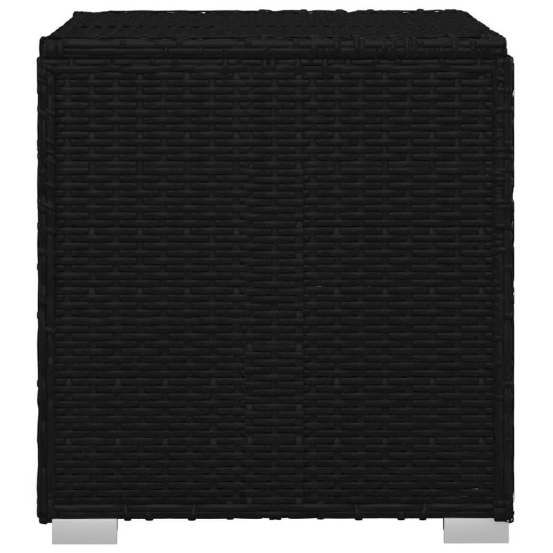 Casa si Gradina - Gradina si terasa - Mobilier exterior - Scaune si sezlonguri gradina - Sezlong cu perna si masuta de ceai, negru, poliratan - Infinity.ro