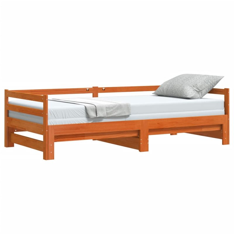 Casa si Gradina - Mobilier - Paturi si accesorii - Paturi - Pat de zi cu extensie, maro ceruit, 80x200cm, lemn masiv de pin - Infinity.ro