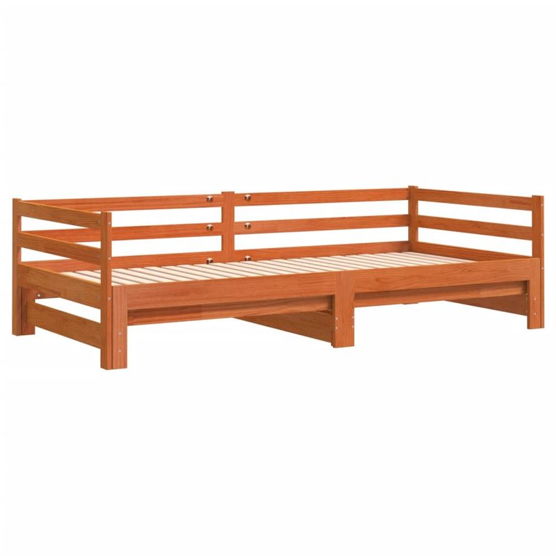 Casa si Gradina - Mobilier - Paturi si accesorii - Paturi - Pat de zi cu extensie, maro ceruit, 80x200cm, lemn masiv de pin - Infinity.ro