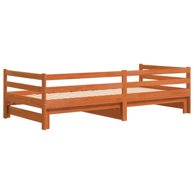 Casa si Gradina - Mobilier - Paturi si accesorii - Paturi - Pat de zi cu extensie, maro ceruit, 80x200cm, lemn masiv de pin - Infinity.ro