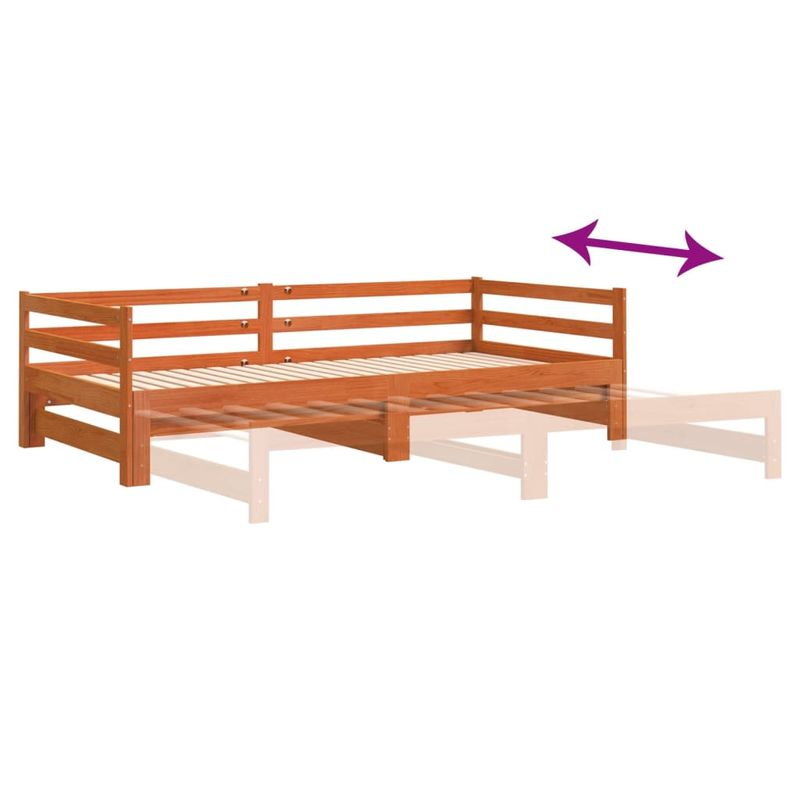 Casa si Gradina - Mobilier - Paturi si accesorii - Paturi - Pat de zi cu extensie, maro ceruit, 80x200cm, lemn masiv de pin - Infinity.ro