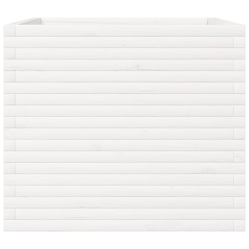 Casa si Gradina - Gradinarit si plante - Plante si ghivece - Ghivece si suporturi - Jardiniera de gradina, alb, 80x80x68,5 cm, lemn masiv de pin - Infinity.ro