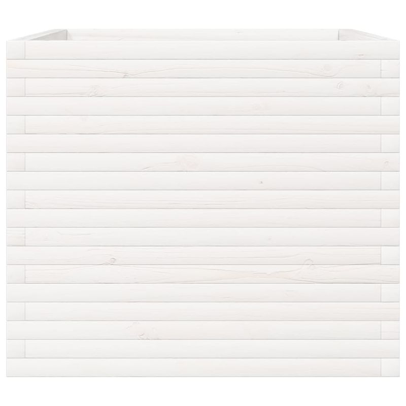 Casa si Gradina - Gradinarit si plante - Plante si ghivece - Ghivece si suporturi - Jardiniera de gradina, alb, 80x80x68,5 cm, lemn masiv de pin - Infinity.ro