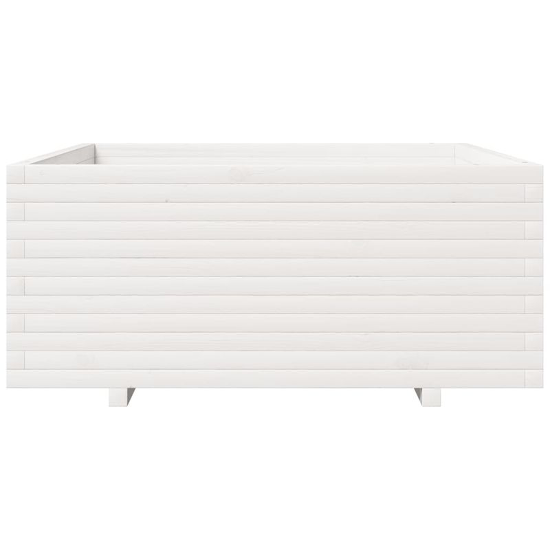 Casa si Gradina - Gradinarit si plante - Plante si ghivece - Ghivece si suporturi - Jardiniera de gradina, alb, 110x110x49,5 cm, lemn masiv de pin - Infinity.ro