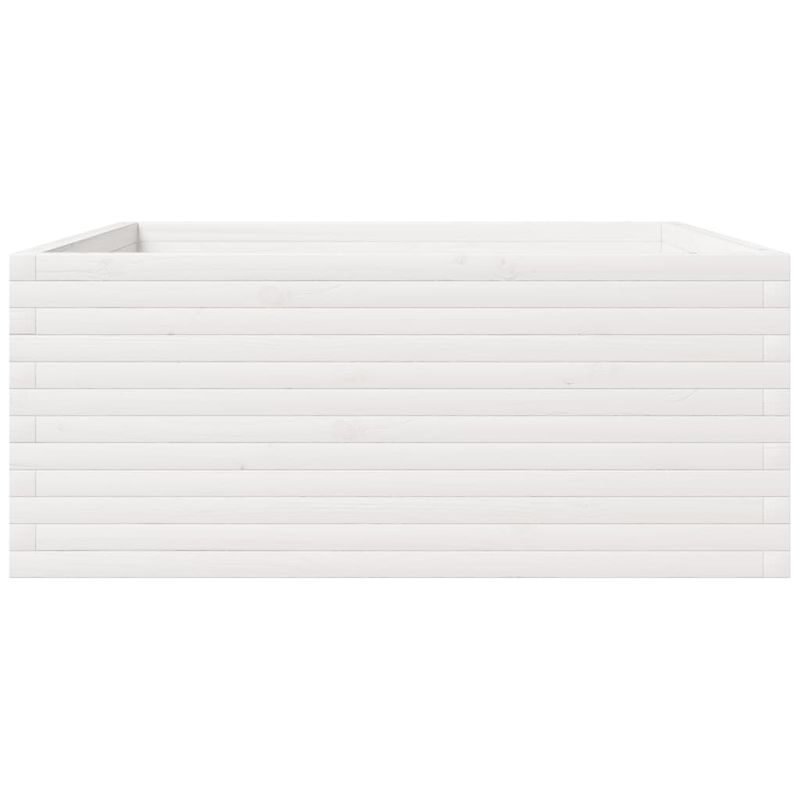 Casa si Gradina - Gradinarit si plante - Plante si ghivece - Ghivece si suporturi - Jardiniera de gradina, alb, 110x110x49,5 cm, lemn masiv de pin - Infinity.ro