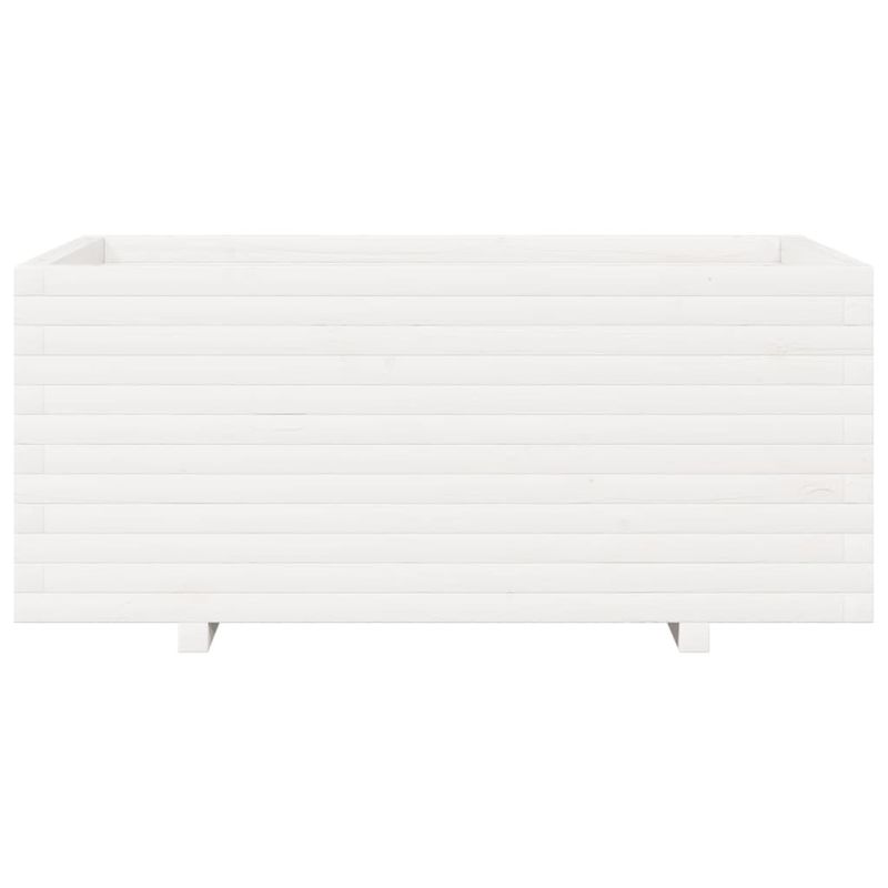 Casa si Gradina - Gradinarit si plante - Plante si ghivece - Ghivece si suporturi - Jardiniera de gradina, alb, 110x60x49,5 cm, lemn masiv de pin - Infinity.ro