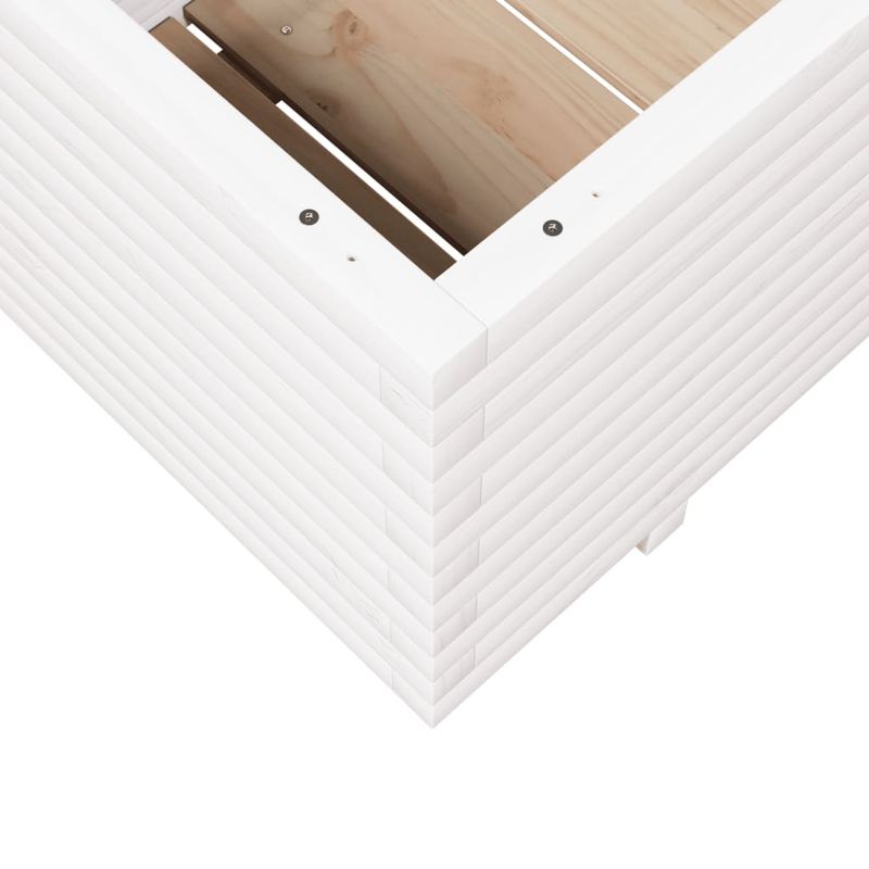 Casa si Gradina - Gradinarit si plante - Plante si ghivece - Ghivece si suporturi - Jardiniera de gradina, alb, 110x60x49,5 cm, lemn masiv de pin - Infinity.ro