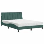 Casa si Gradina - Mobilier - Paturi si accesorii - Paturi - Pat cu saltea, verde inchis, 140x190 cm, catifea - Infinity.ro