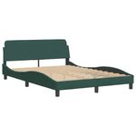 Casa si Gradina - Mobilier - Paturi si accesorii - Paturi - Pat cu saltea, verde inchis, 140x190 cm, catifea - Infinity.ro
