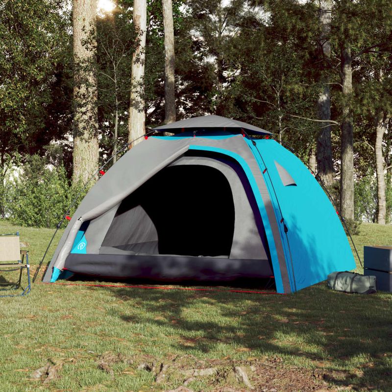 Sport si Outdoor - Camping - Corturi camping - Cort de camping cupola 4 persoane, setare rapida, albastru - Infinity.ro