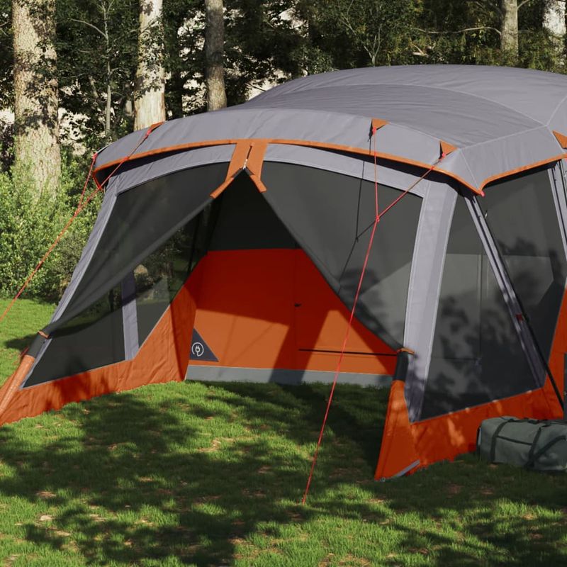 Sport si Outdoor - Camping - Corturi camping - Cort camping cu veranda 4 persoane, gri/portocaliu, impermeabil - Infinity.ro
