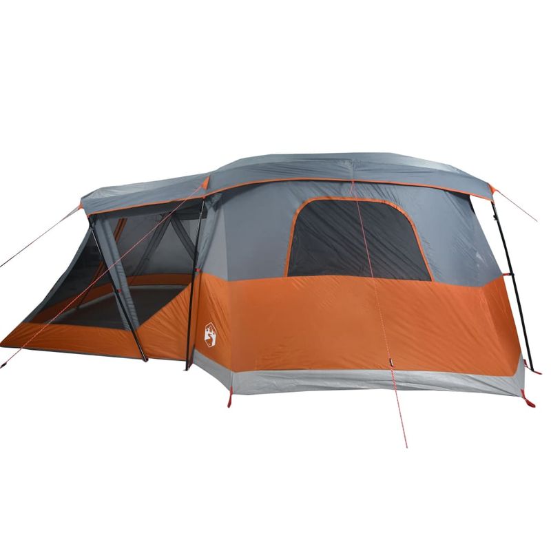 Sport si Outdoor - Camping - Corturi camping - Cort camping cu veranda 4 persoane, gri/portocaliu, impermeabil - Infinity.ro