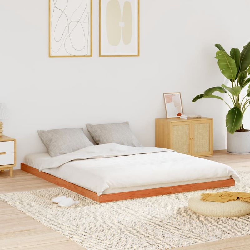 Casa si Gradina - Mobilier - Paturi si accesorii - Paturi - Cadru de pat, maro ceruit, 150x200 cm, lemn masiv de pin - Infinity.ro