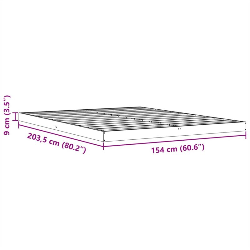 Casa si Gradina - Mobilier - Paturi si accesorii - Paturi - Cadru de pat, maro ceruit, 150x200 cm, lemn masiv de pin - Infinity.ro