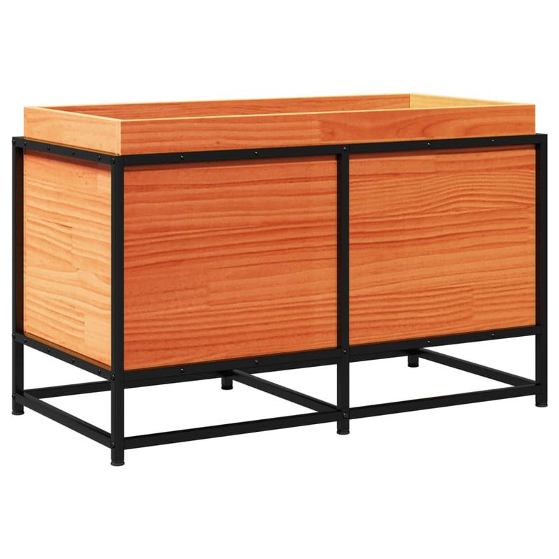 Casa si Gradina - Gradinarit si plante - Plante si ghivece - Ghivece si suporturi - Jardiniera de gradina, maro ceruit, 80x40x50 cm, lemn masiv pin - Infinity.ro