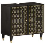 Casa si Gradina - Mobilier - Mobilier baie - Comode baie - Dulap pentru chiuveta de baie, 62x33x58 cm, lemn masiv de mango, negru - Infinity.ro