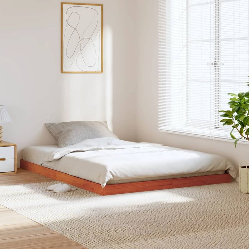 Casa si Gradina - Mobilier - Paturi si accesorii - Paturi - Cadru de pat, maro ceruit, 140x190 cm, lemn masiv de pin - Infinity.ro