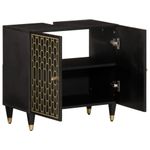 Casa si Gradina - Mobilier - Mobilier baie - Comode baie - Dulap pentru chiuveta de baie, 62x33x58 cm, lemn masiv de mango, negru - Infinity.ro