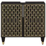 Casa si Gradina - Mobilier - Mobilier baie - Comode baie - Dulap pentru chiuveta de baie, 62x33x58 cm, lemn masiv de mango, negru - Infinity.ro