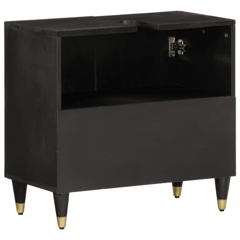 Casa si Gradina - Mobilier - Mobilier baie - Comode baie - Dulap pentru chiuveta de baie, 62x33x58 cm, lemn masiv de mango, negru - Infinity.ro
