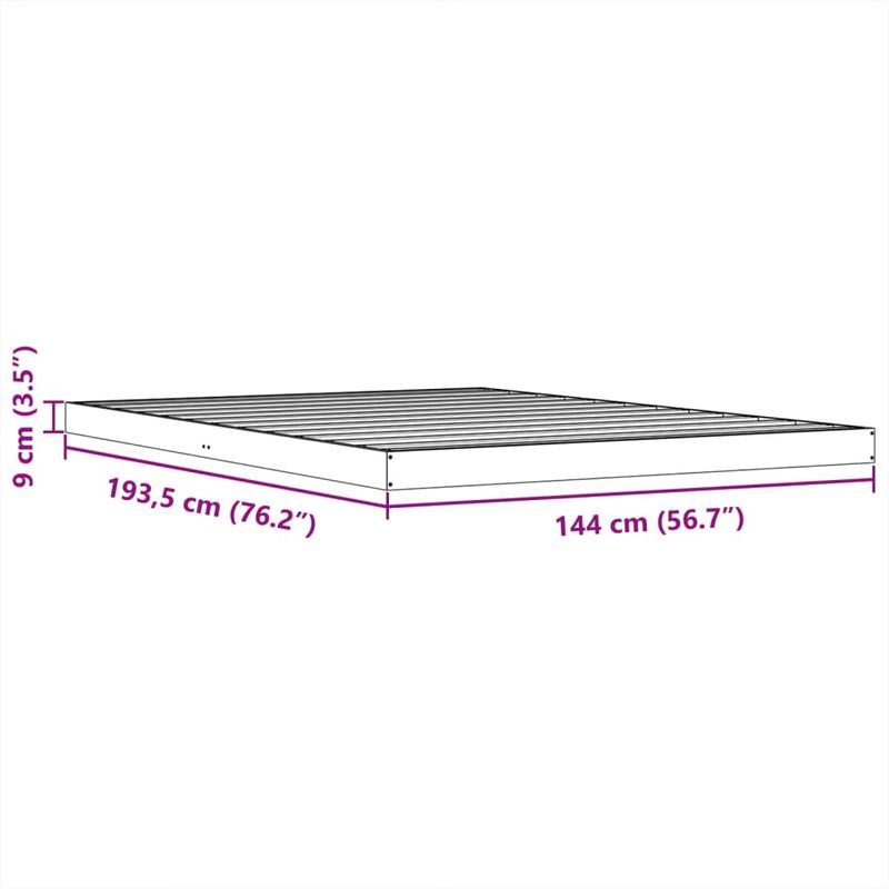 Casa si Gradina - Mobilier - Paturi si accesorii - Paturi - Cadru de pat, maro ceruit, 140x190 cm, lemn masiv de pin - Infinity.ro