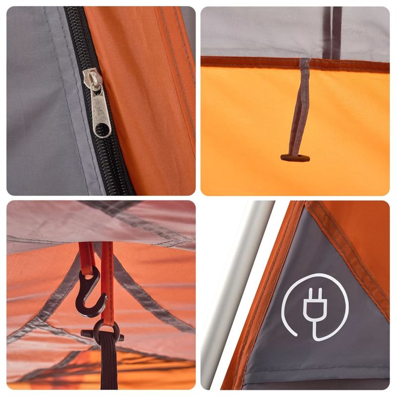 Sport si Outdoor - Camping - Corturi camping - Cort familie cupola 10 persoane, gri/portocaliu, setare rapida - Infinity.ro