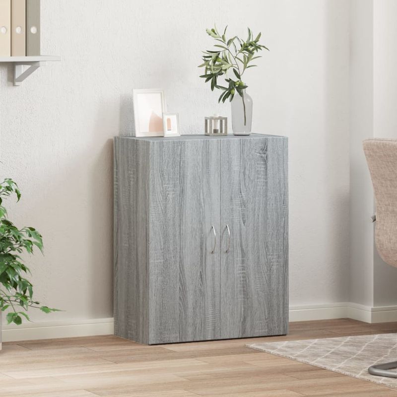 Casa si Gradina - Constructii - Depozitare, transport si protectie - Rafturi, fisete si vestiare - Fiset, sonoma gri, 60x32x77,5 cm, lemn prelucrat - Infinity.ro