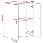 Casa si Gradina - Constructii - Depozitare, transport si protectie - Rafturi, fisete si vestiare - Fiset, sonoma gri, 60x32x77,5 cm, lemn prelucrat - Infinity.ro