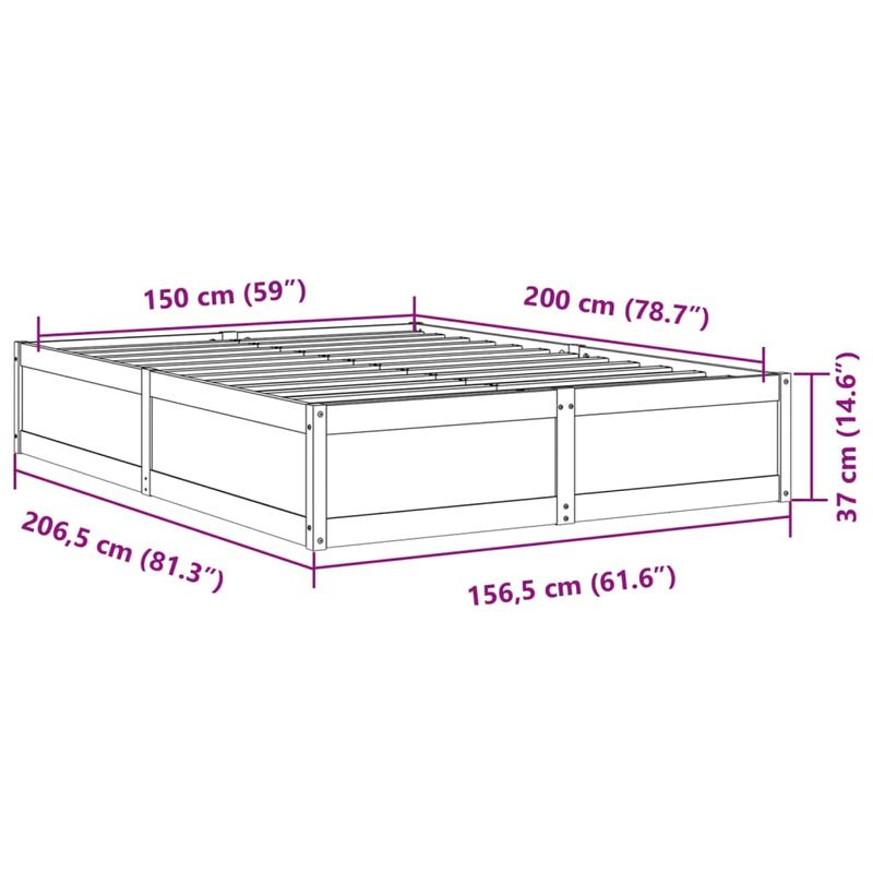 Casa si Gradina - Mobilier - Paturi si accesorii - Paturi - Cadru de pat, alb, 150x200 cm, lemn masiv de pin - Infinity.ro
